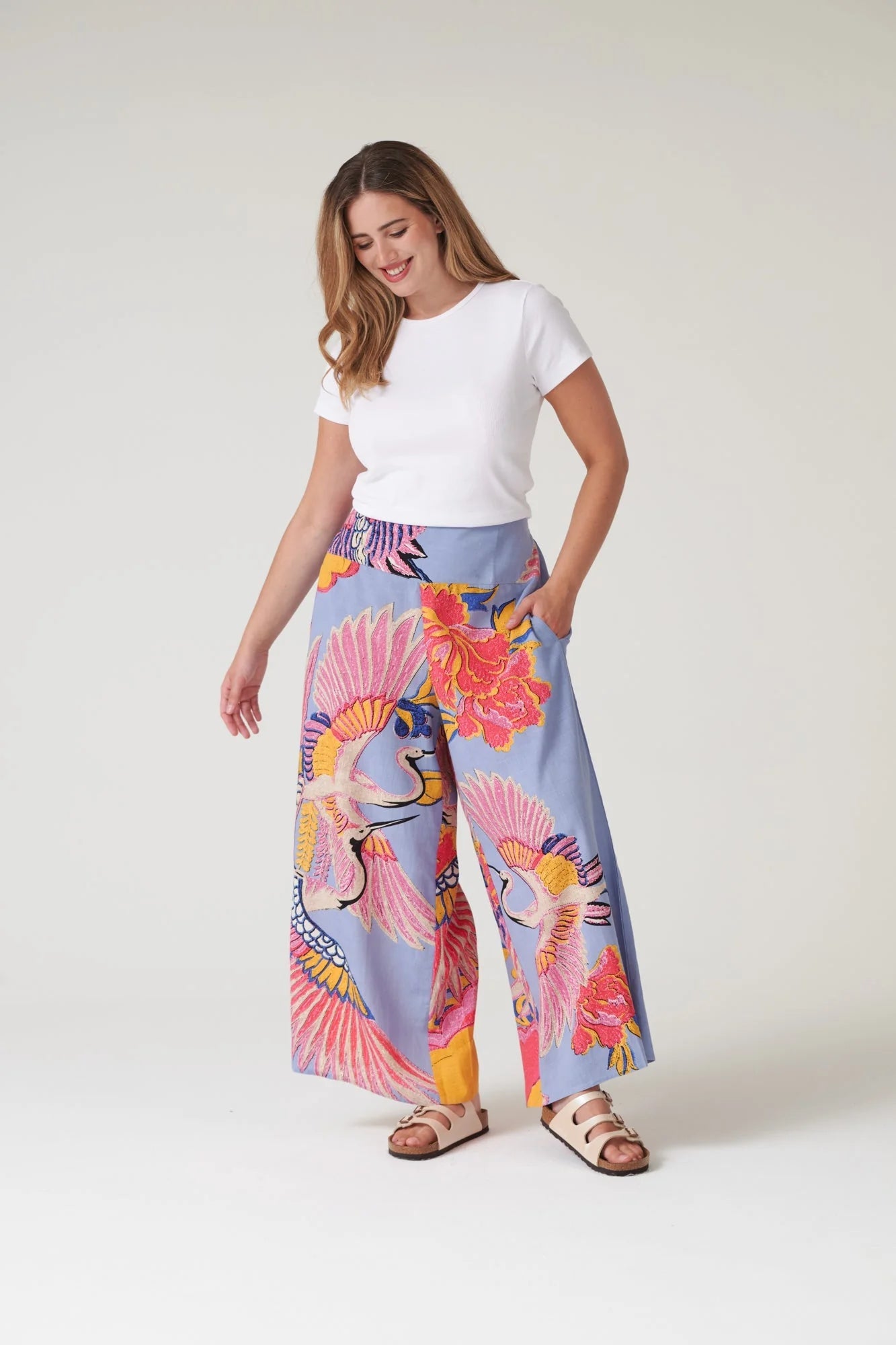 One Hundred StarsOne Hundred Stars Crane Periwinkle Palazzo PantsBottoms - Blue Water Clothing