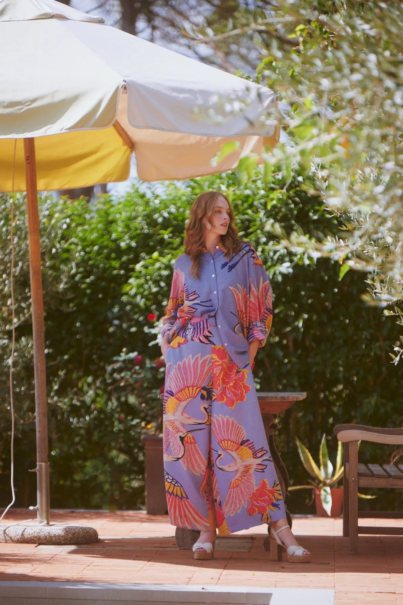 One Hundred StarsOne Hundred Stars Crane Periwinkle Palazzo PantsBottoms - Blue Water Clothing