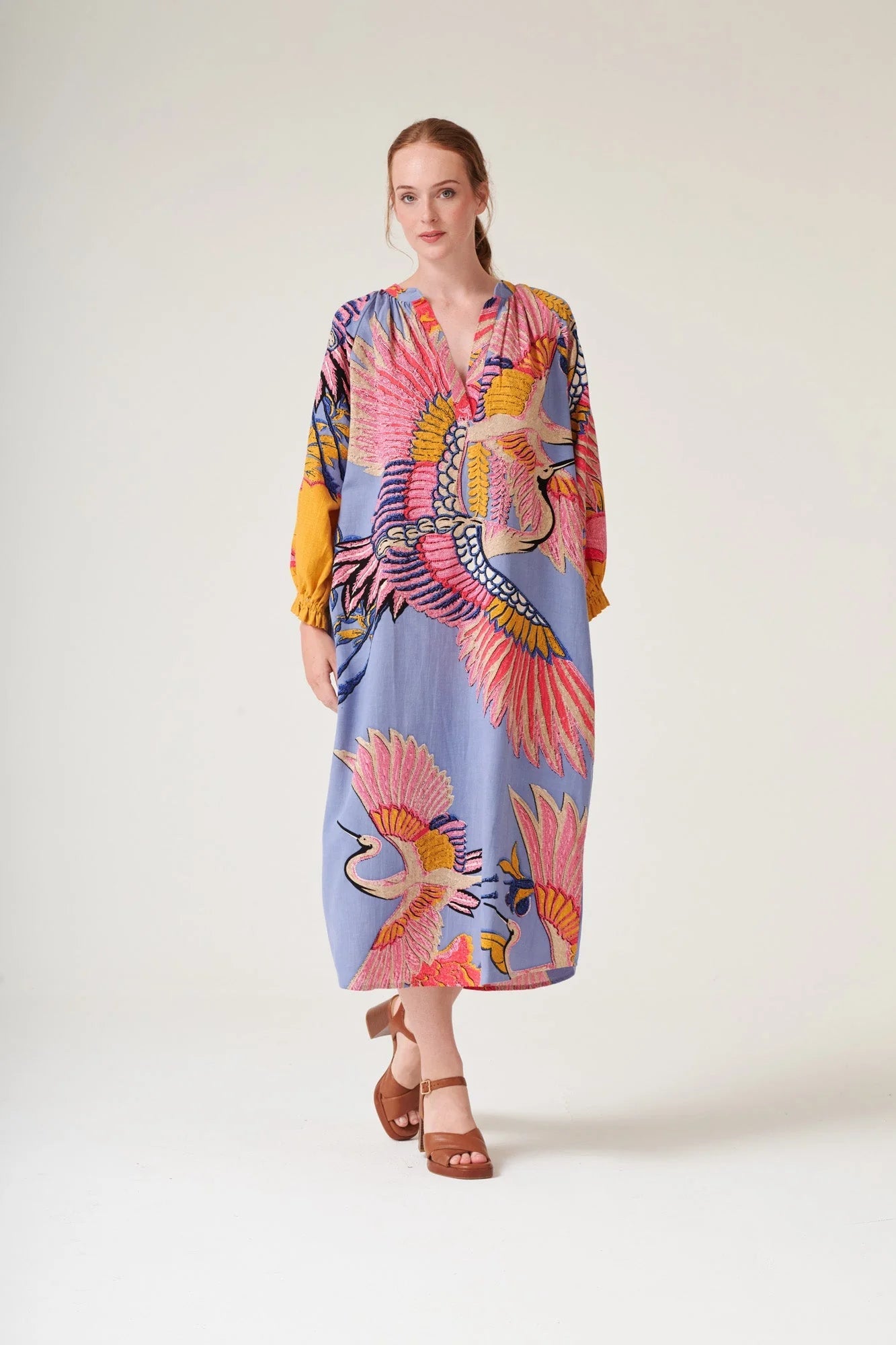 One Hundred StarsOne Hundred Stars Crane Periwinkle Raglan DressDresses - Blue Water Clothing