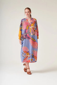 One Hundred StarsOne Hundred Stars Crane Periwinkle Raglan DressDresses - Blue Water Clothing