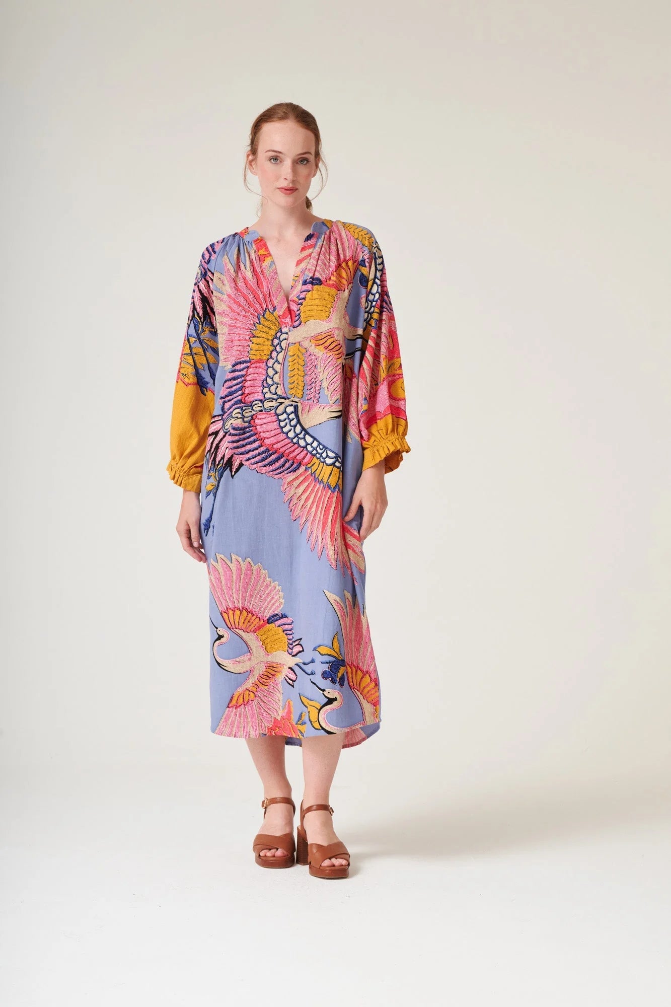 One Hundred StarsOne Hundred Stars Crane Periwinkle Raglan DressDresses - Blue Water Clothing