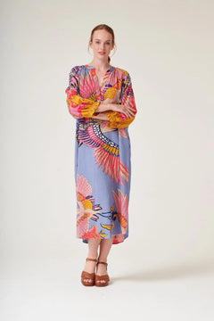 One Hundred StarsOne Hundred Stars Crane Periwinkle Raglan DressDresses - Blue Water Clothing