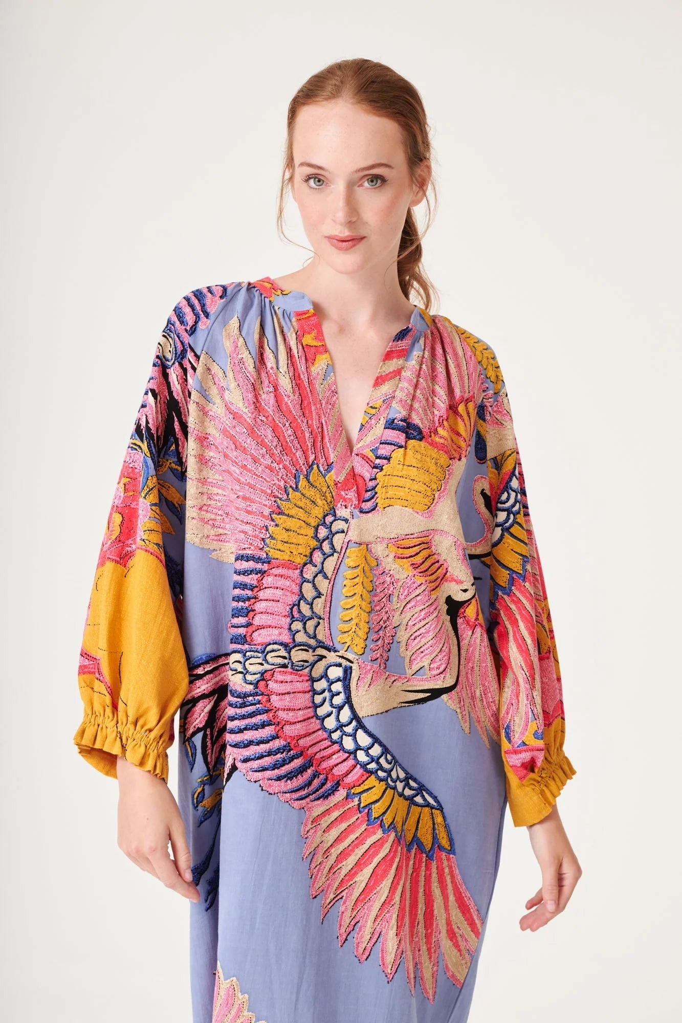 One Hundred StarsOne Hundred Stars Crane Periwinkle Raglan DressDresses - Blue Water Clothing