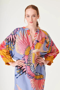 One Hundred StarsOne Hundred Stars Crane Periwinkle Raglan DressDresses - Blue Water Clothing