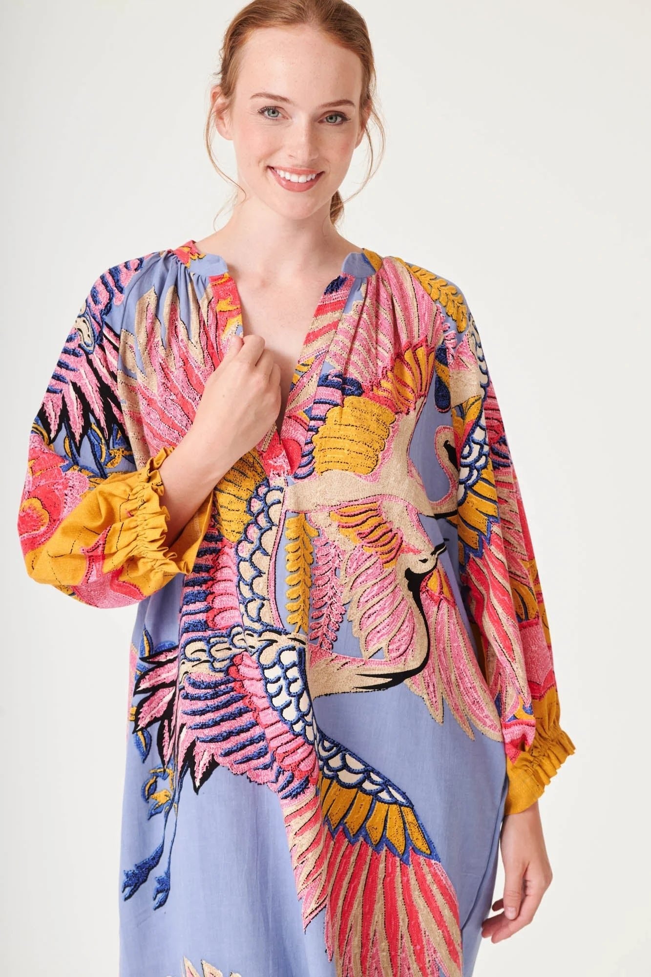 One Hundred StarsOne Hundred Stars Crane Periwinkle Raglan DressDresses - Blue Water Clothing