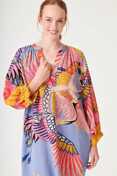 One Hundred StarsOne Hundred Stars Crane Periwinkle Raglan DressDresses - Blue Water Clothing