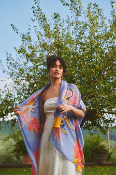 One Hundred StarsOne Hundred Stars Crane Periwinkle ScarfAccessories - Blue Water Clothing