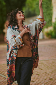 One Hundred StarsOne Hundred Stars Crane Stone Artisan CoatCoats & Jackets - Blue Water Clothing