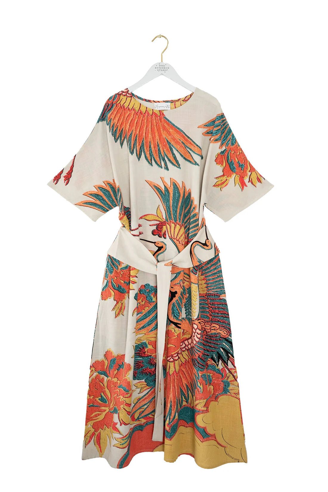 One Hundred StarsOne Hundred Stars Crane Stone Obi DressDresses - Blue Water Clothing