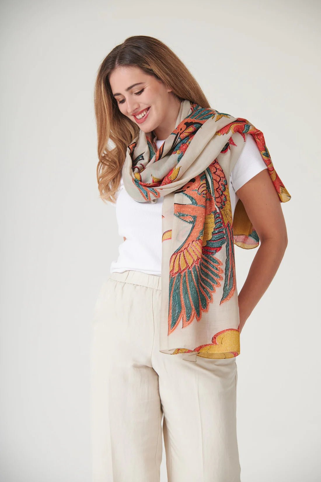 One Hundred StarsOne Hundred Stars Crane Stone ScarfAccessories - Blue Water Clothing