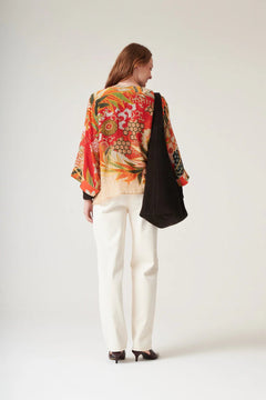 One Hundred StarsOne Hundred Stars Fans Scarlet KimonoTops - Blue Water Clothing