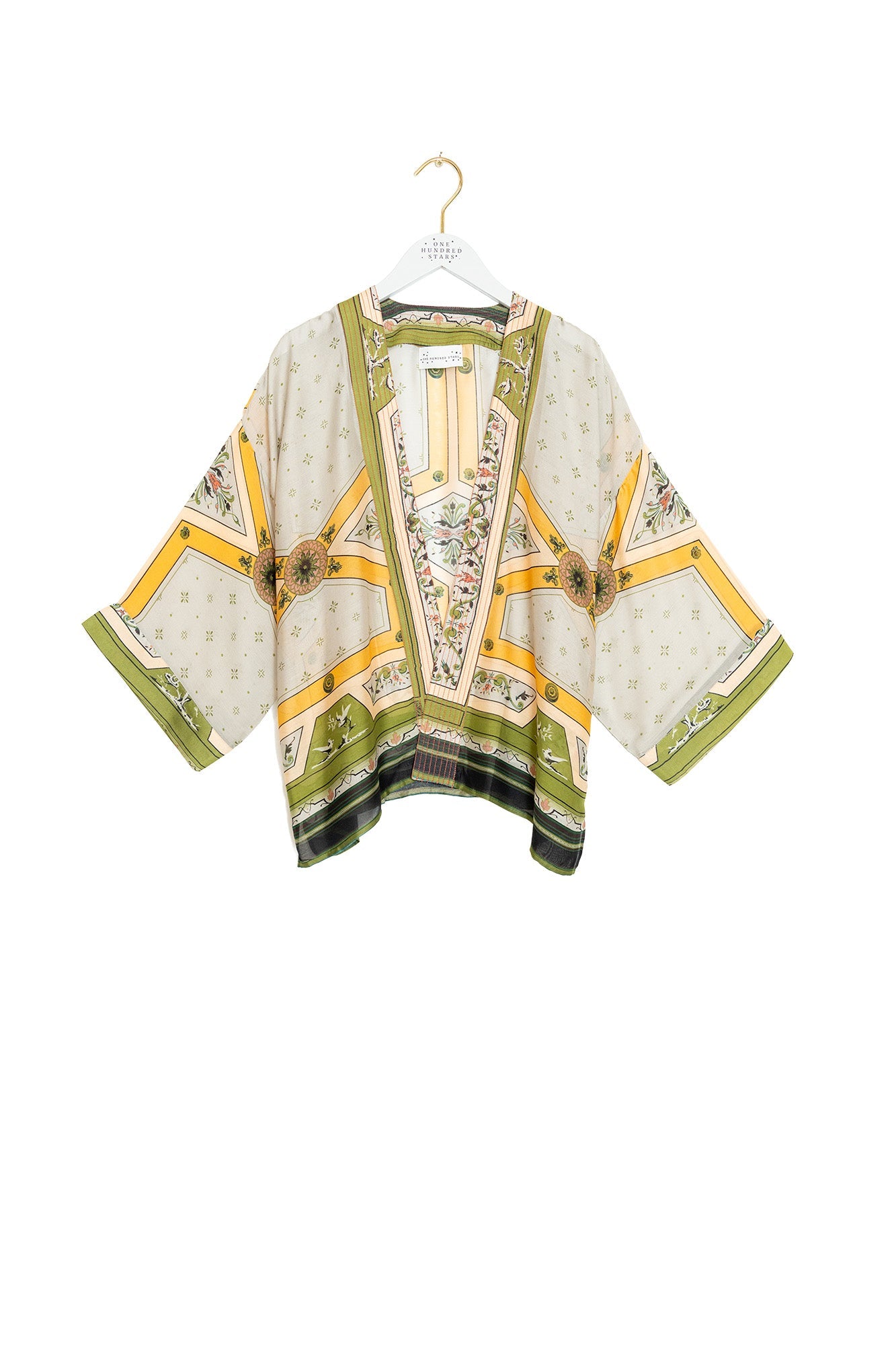 One Hundred StarsOne Hundred Stars Fleur De Lys Gold KimonoTops - Blue Water Clothing