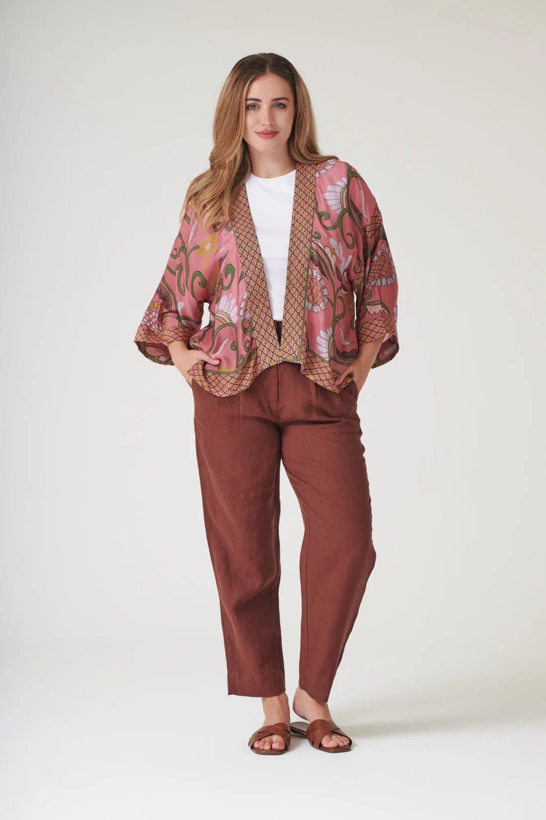 One Hundred StarsOne Hundred Stars Giant Kantha Dusk KimonoTops - Blue Water Clothing