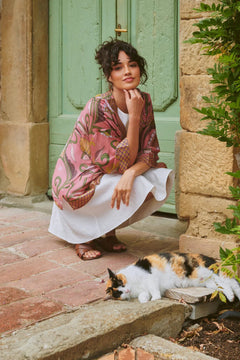 One Hundred StarsOne Hundred Stars Giant Kantha Dusk KimonoTops - Blue Water Clothing