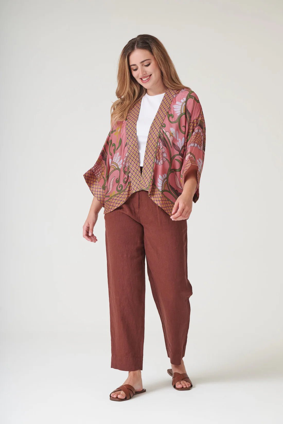 One Hundred StarsOne Hundred Stars Giant Kantha Dusk KimonoTops - Blue Water Clothing