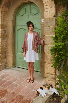 One Hundred StarsOne Hundred Stars Giant Kantha Dusk KimonoTops - Blue Water Clothing