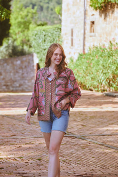 One Hundred StarsOne Hundred Stars Giant Kantha Dusk Summer JacketCoats & Jackets - Blue Water Clothing