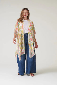 One Hundred StarsOne Hundred Stars Giant Kantha Lime ThrowoverTops - Blue Water Clothing