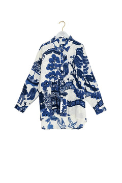 One Hundred StarsOne Hundred Stars Giant Willow Blue Oversized ShirtTops - Blue Water Clothing