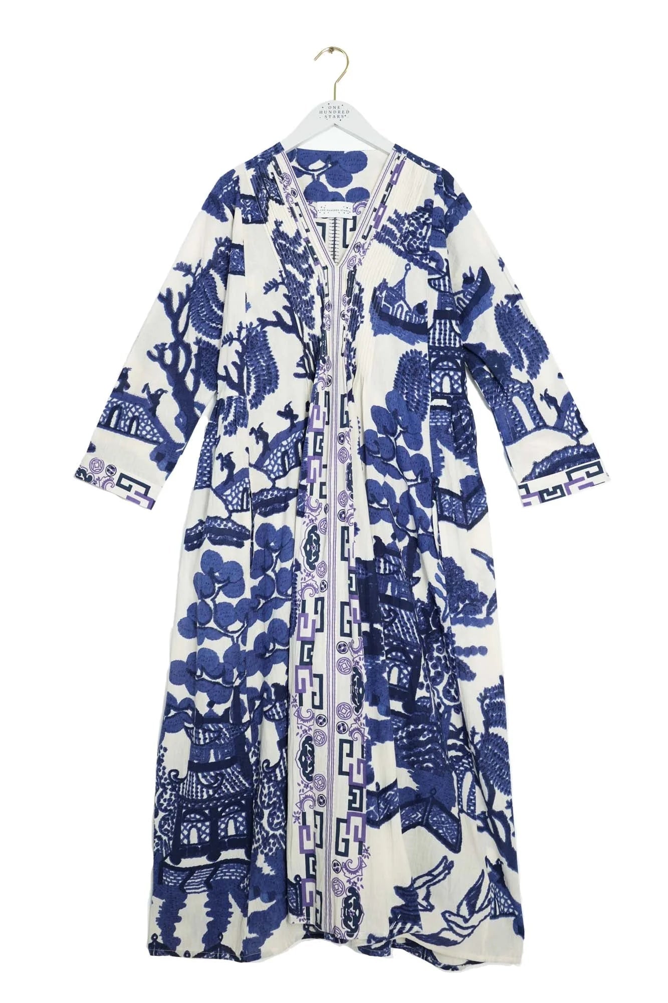 One Hundred StarsOne Hundred Stars Giant Willow Blue Pinch Pleat DressDresses - Blue Water Clothing