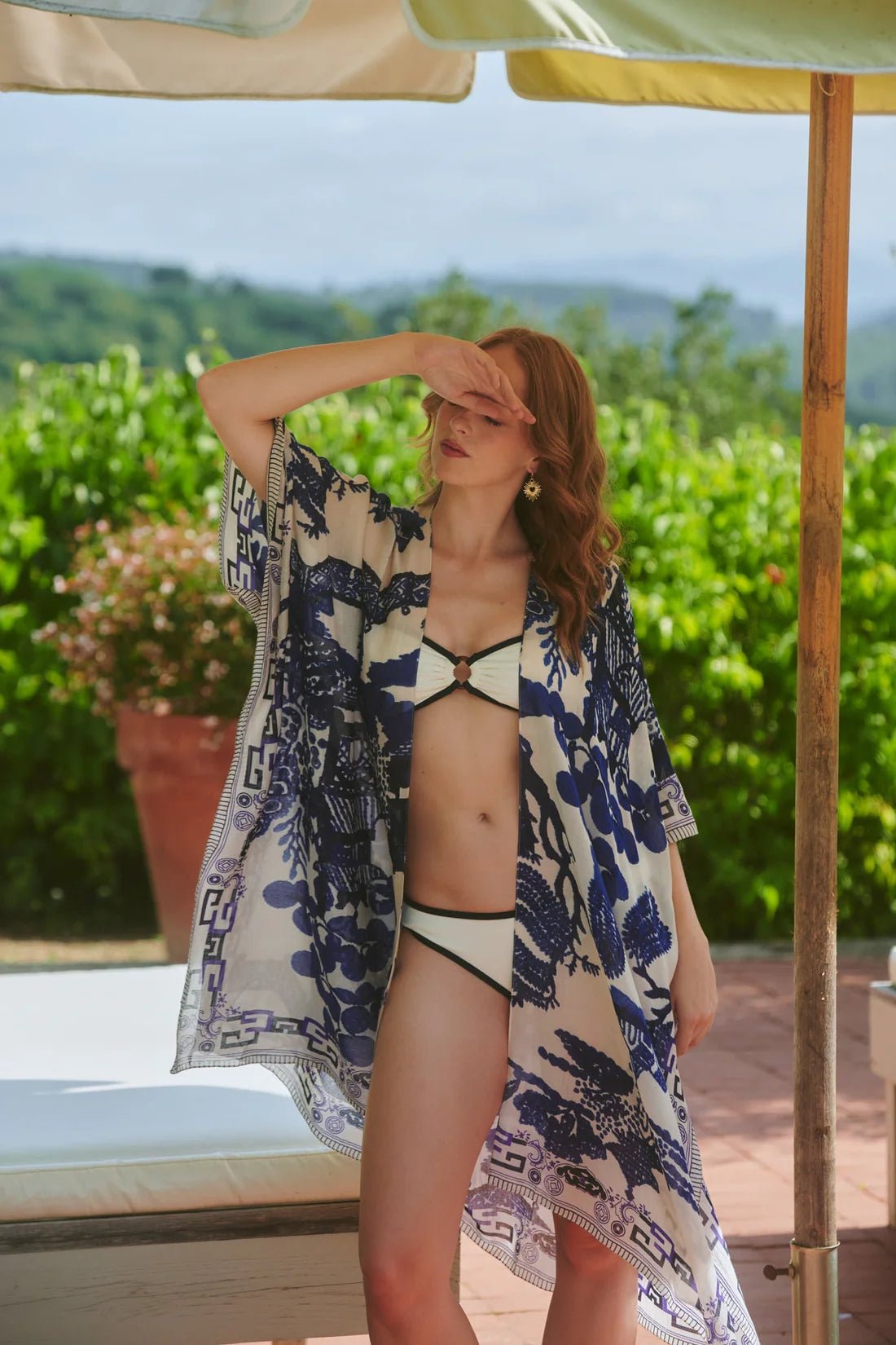 One Hundred StarsOne Hundred Stars Giant Willow Blue ThrowoverTops - Blue Water Clothing