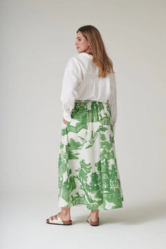 One Hundred StarsOne Hundred Stars Giant Willow Green A - line Maxi SkirtBottoms - Blue Water Clothing
