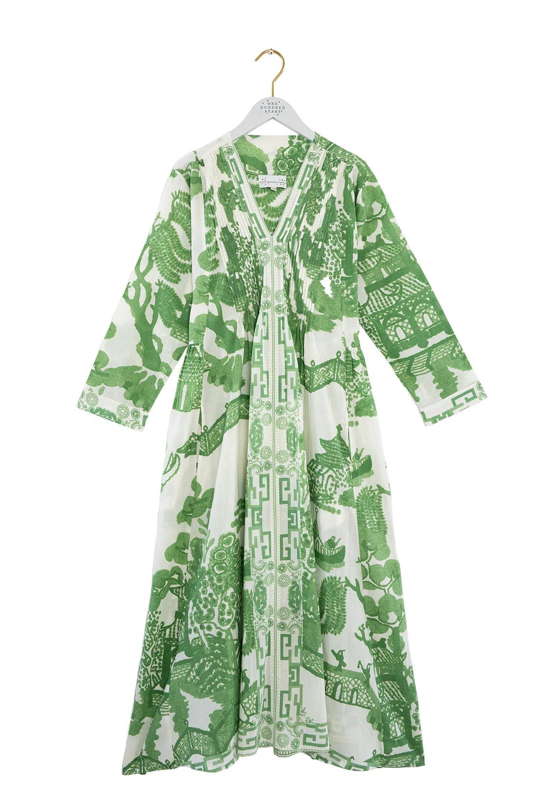 One Hundred StarsOne Hundred Stars Giant Willow Green Pinch PleatDresses - Blue Water Clothing