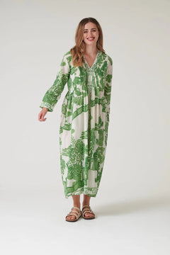 One Hundred StarsOne Hundred Stars Giant Willow Green Pinch PleatDresses - Blue Water Clothing