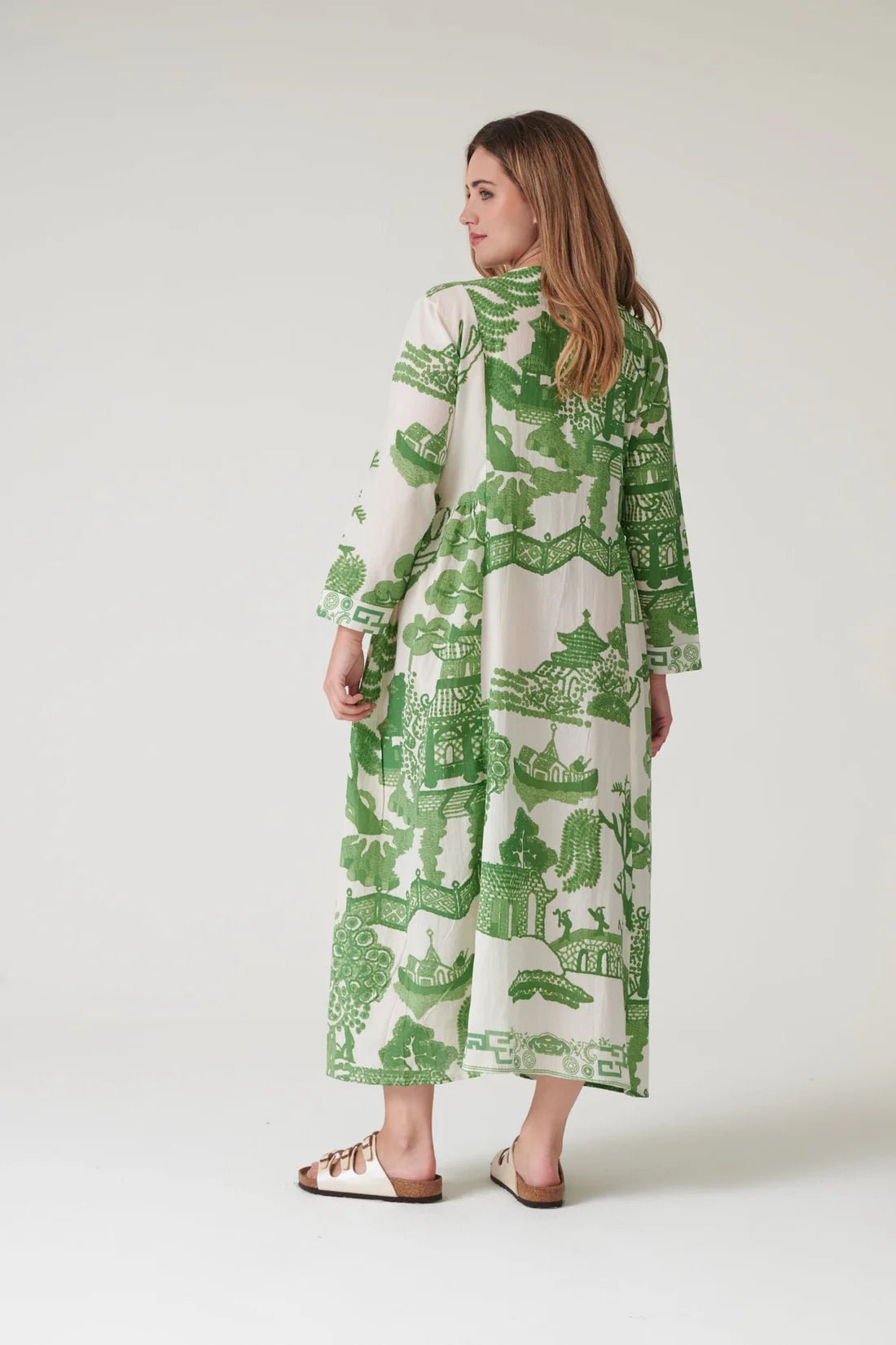 One Hundred StarsOne Hundred Stars Giant Willow Green Pinch PleatDresses - Blue Water Clothing