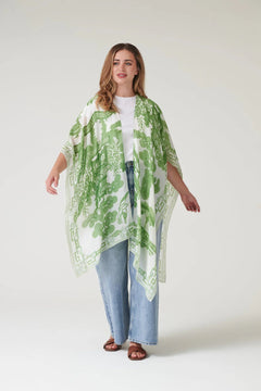 One Hundred StarsOne Hundred Stars Giant Willow Green ThrowoverTops - Blue Water Clothing