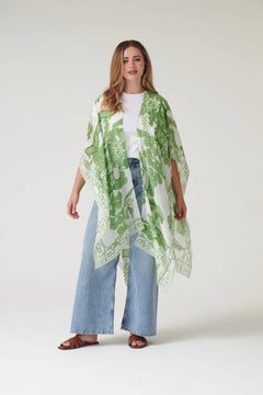 One Hundred StarsOne Hundred Stars Giant Willow Green ThrowoverTops - Blue Water Clothing