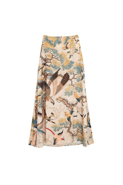 One Hundred StarsOne Hundred Stars Hummingbird Nude A-line Maxi SkirtBottoms - Blue Water Clothing