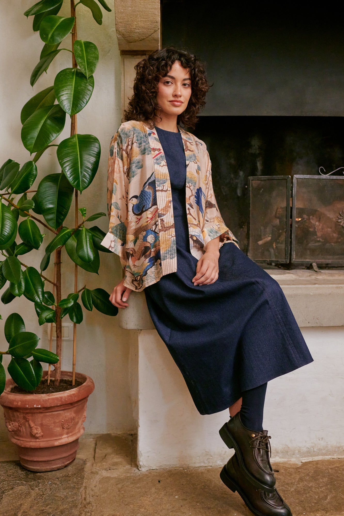 One Hundred StarsOne Hundred Stars Hummingbird Nude KimonoTops - Blue Water Clothing