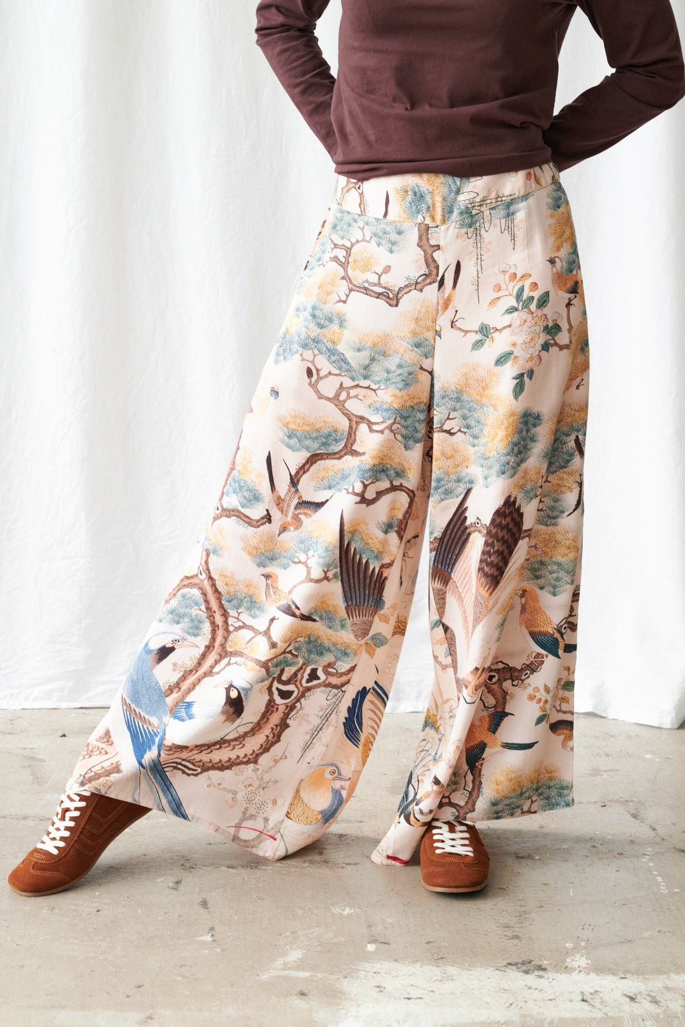 One Hundred StarsOne Hundred Stars Hummingbird Nude Palazzo PantsBottoms - Blue Water Clothing