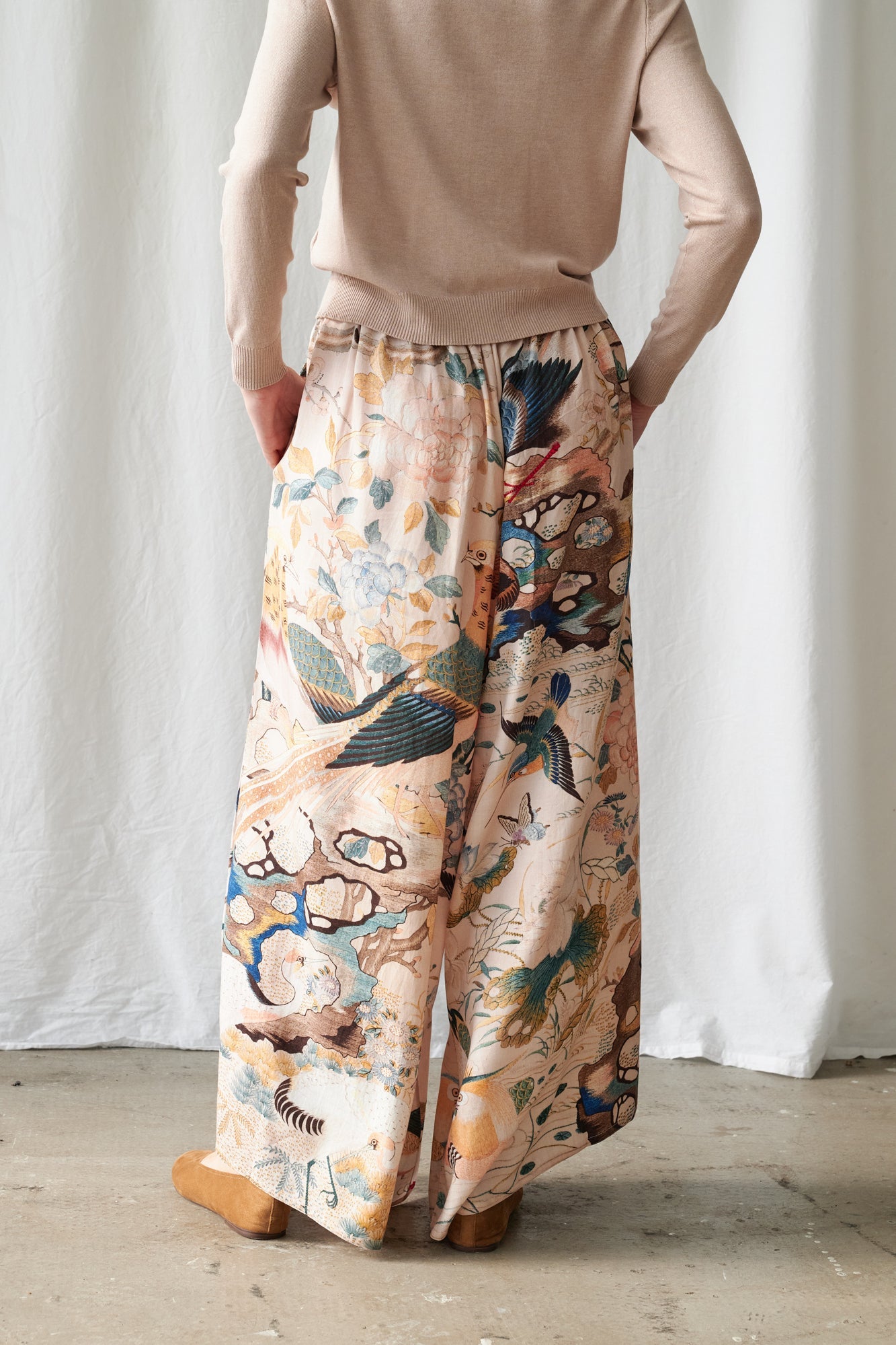 One Hundred StarsOne Hundred Stars Hummingbird Nude Palazzo PantsBottoms - Blue Water Clothing