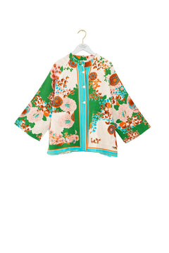 One Hundred StarsOne Hundred Stars Kitsch Bouquet Green Summer JacketCoats & Jackets - Blue Water Clothing