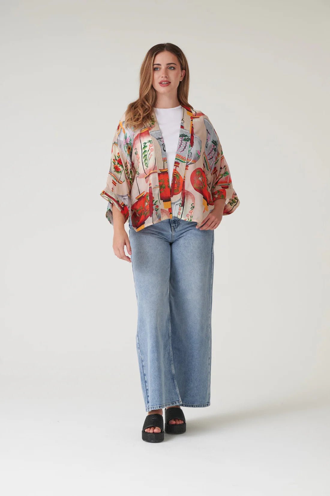 One Hundred StarsOne Hundred Stars Lanterns Red KimonoTops - Blue Water Clothing