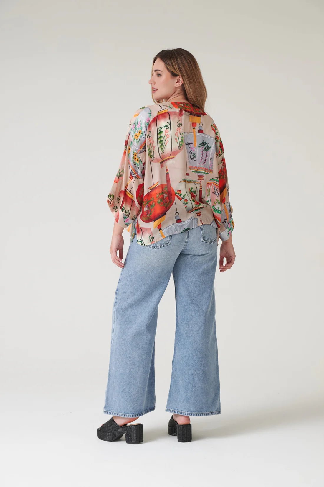 One Hundred StarsOne Hundred Stars Lanterns Red KimonoTops - Blue Water Clothing