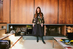 One Hundred StarsOne Hundred Stars Orchid Black Crepe KimonoTops - Blue Water Clothing