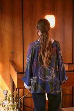 One Hundred StarsOne Hundred Stars Parsley Seed Navy KimonoTops - Blue Water Clothing