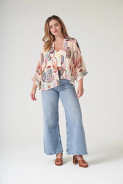 One Hundred StarsOne Hundred Stars Perfume Bottles Blush KimonoTops - Blue Water Clothing