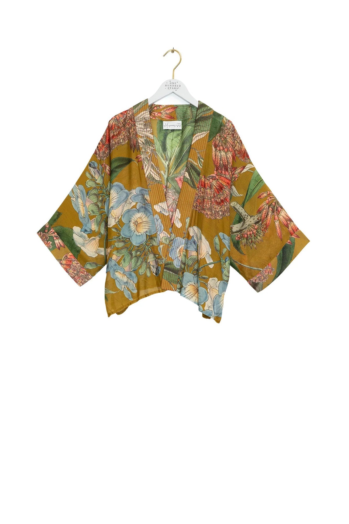 One Hundred StarsOne Hundred Stars Rhodoleia Gold KimonoKimono - Blue Water Clothing