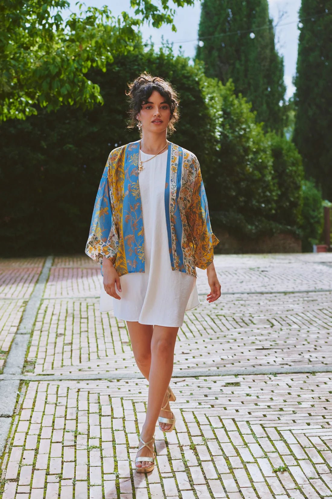 One Hundred StarsOne Hundred Stars Ribbons Gold KimonoTops - Blue Water Clothing