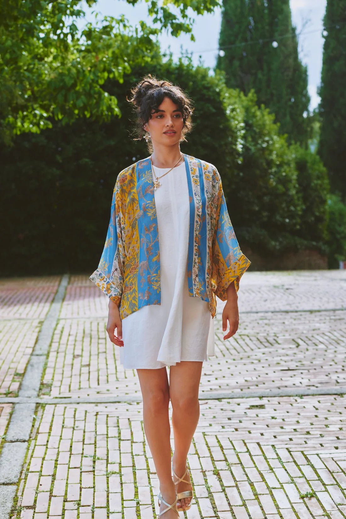 One Hundred StarsOne Hundred Stars Ribbons Gold KimonoTops - Blue Water Clothing