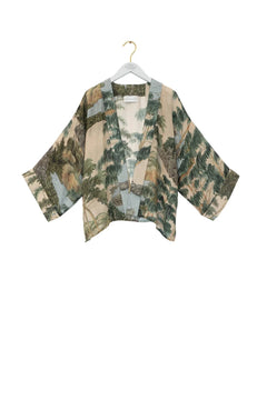 One Hundred StarsOne Hundred Stars Rivers And Trees Natural KimonoTopsNatural - Blue Water Clothing