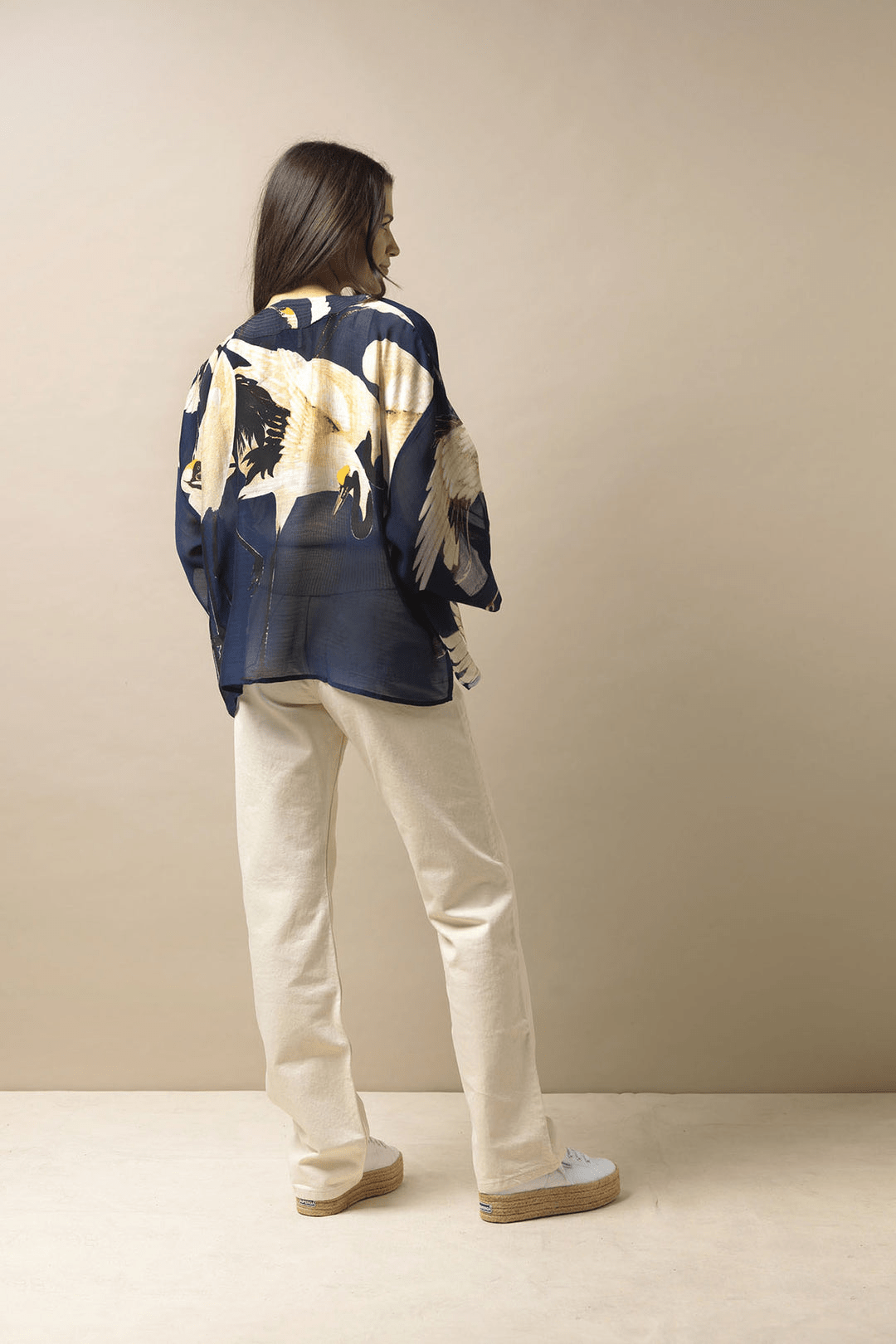 One Hundred StarsOne Hundred Stars Stork KimonoTopsNavy - Blue Water Clothing