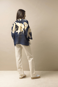 One Hundred StarsOne Hundred Stars Stork KimonoTopsNavy - Blue Water Clothing