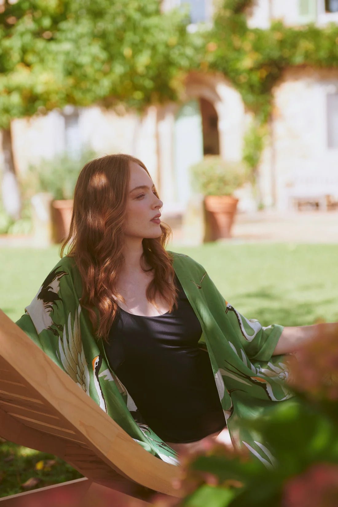 One Hundred StarsOne Hundred Stars Stork Pea Green ThrowoverTops - Blue Water Clothing