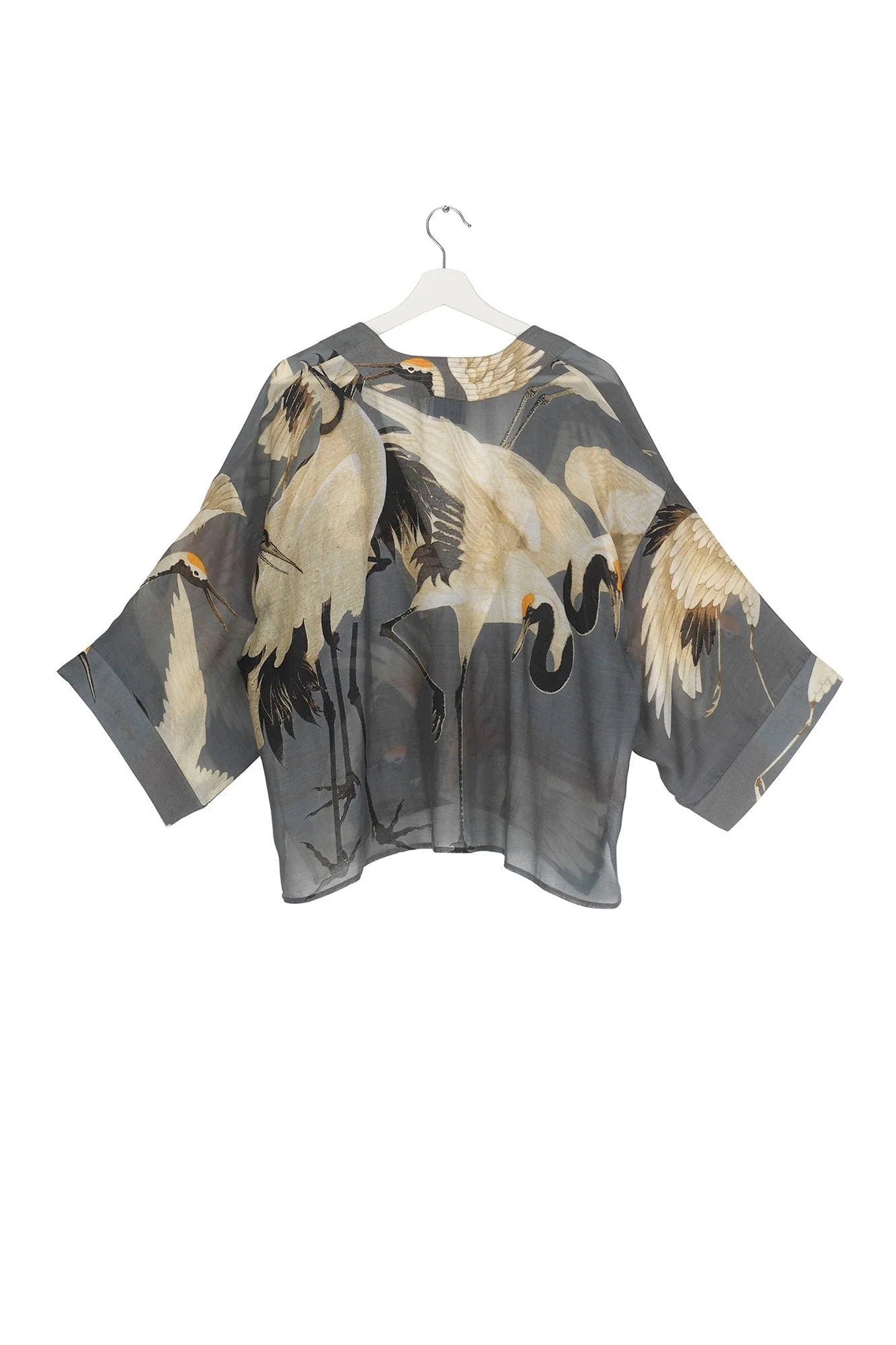 One Hundred StarsOne Hundred Stars Stork Slate Grey KimonoTops - Blue Water Clothing