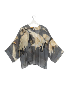 One Hundred StarsOne Hundred Stars Stork Slate Grey KimonoTops - Blue Water Clothing